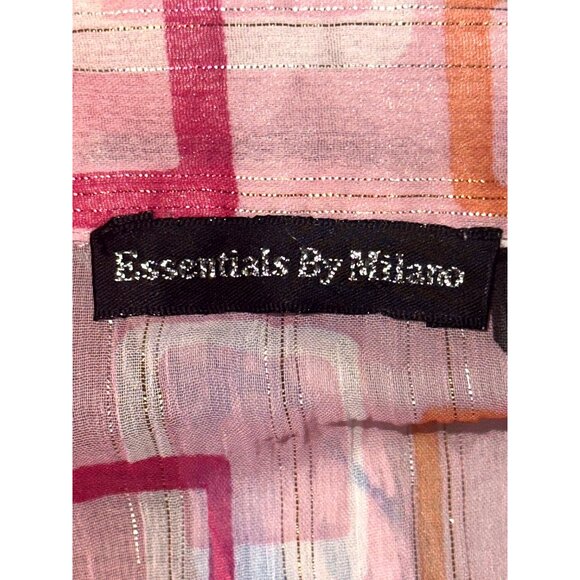 Essentials By Milano XL Pink Geometric Button Up Blouse Retro Cityworkcore - Picture 7 of 11